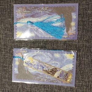 VAN GOGH STARRY NIGHT Metal Bookmark With Tassel